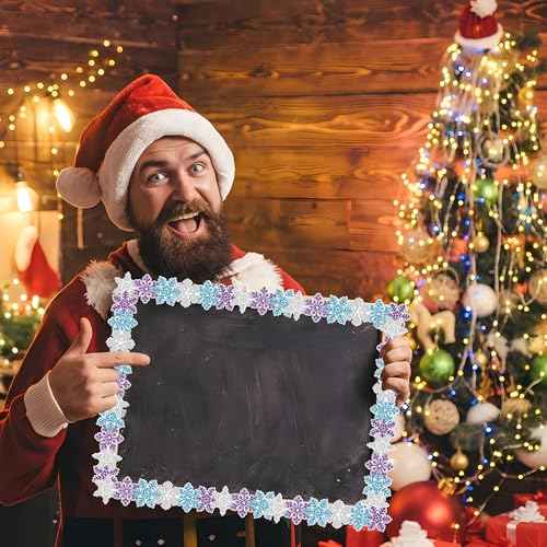 80 Ft Snowflake Bulletin Border Trim Winter Bulletin Board Decorations Snowflake Die Cut Border Roll for Classroom Office Chalkboard Wall Christmas Holiday Party Decor