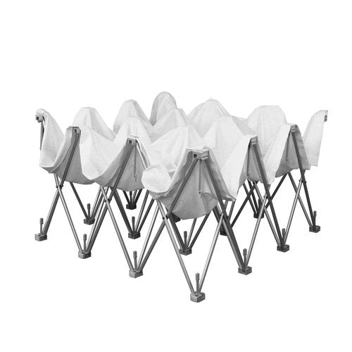 Vispronet 9.8ft x 7.4ft Pop-Up Tension Fabric Trade Show Display Booth Frames with White Fabric and Carrying Case – Flame Retardant, Premium Polyester Fabric