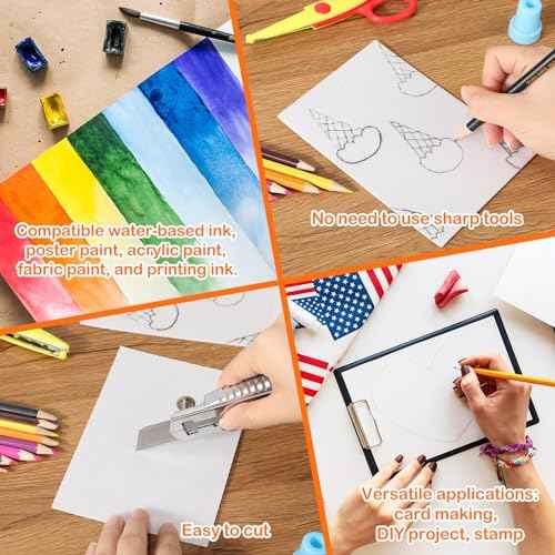 Pangda 100 Pcs White Foam Printing Plates, Foam Sheets Crafts Color Craft Board for Printmaking, Card Making, DIY Project, Stamp, Classroom, Scrap Booking (1.3 mm Thick)