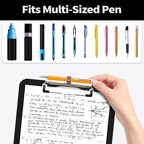 Sooez Black Plastic Clipboard 8.5x11” with Pen Holder - Thicker, Sturdy Office Organizer