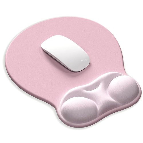 Ergonomic Mouse Pad with Wrist Rest Support&Gel Cushion for Desk; Cute Computer Decor Accessories for Women. Small Mousepad Mat Laptop Pads for Office&Home. Ergo Supplies & Aesthetic (01Pink Serenity)
