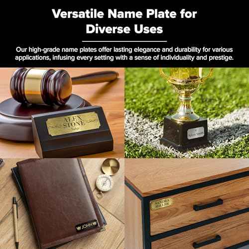 Engraved Name Plate Customized and Personalized, 1" x 3" Trophy, Picture Frame and Memorabilia Plate, 15 Color Options Prestige Collection by My Sign Center