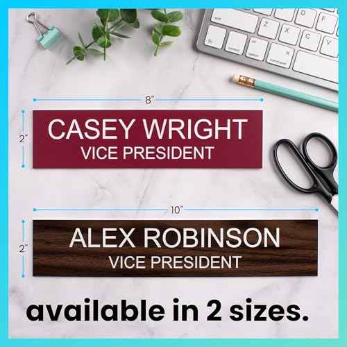 ExcelMark 2"x 8"Custom Engraved Name Plate with Square Corners