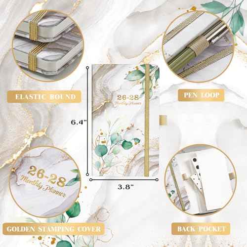 Pocket Calendar 2026-2028 - 3 Year Monthly Planner 2026-2028, January 2026 - December 2028, 6.4" x 3.8", Pocket Calendar 2026-2028 for Purse Small Size Monthly Planner