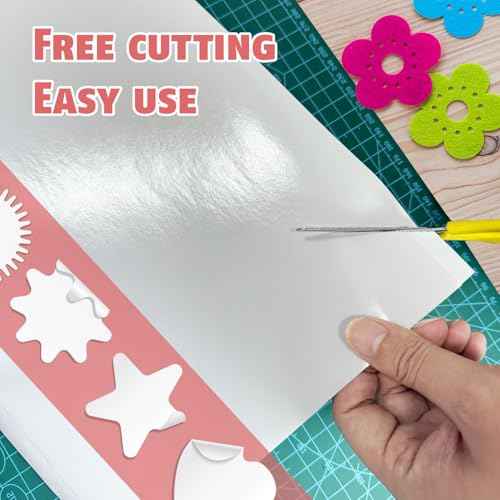 25 Sheets Clear Double Sided Adhesive Tape - Heavy Duty Sticky Crafts Tape Sheets for DIY Art, Tumbler Wrapping, Home Decoration, Scrapbooking (Strong & Removable)