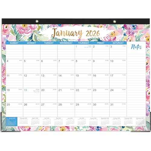 2026 Desk Calendar - Jan 2026 - Dec 2026, 12 Months Large Monthly Desk Calendar 2026, 22" x 17", Desk Pad, Large Ruled Blocks, To-do List & Notes, Best Desk/Wall Calendar for Planning and Organizing