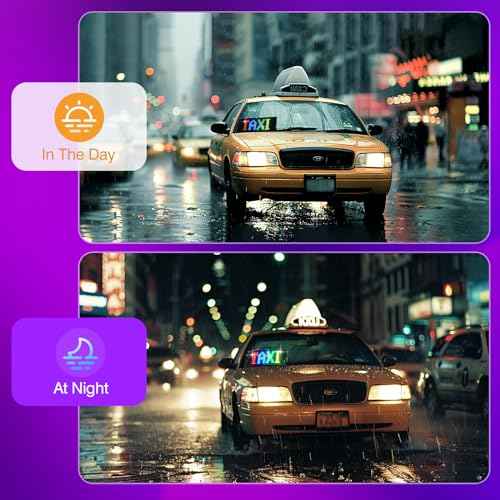 Programmable Led Sign, 15''x4'' Pre-made Animations & Customizable Text Led Car Sign, Bluetooth APP Control Scrolling LED Sign, Custom,Graffiti Flexible Led Matrix Panel for Car Store Hotel Holiday