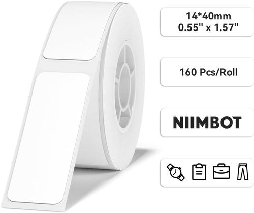 NIIMBOT Label Maker Tape - Waterproof Thermal Sticker Paper for D11 D110 D101 | 14×40mm, 160 Labels/Roll
