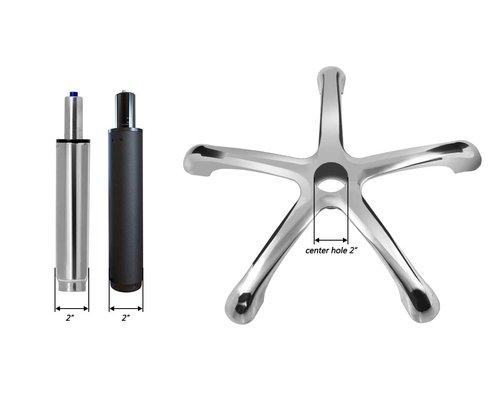 Antlu Chair Base Leg Replacement Parts to Repair Office Swivel Pneumatic Chair Bottom, Heavy Duty Aluminum Metal (20.5 inches)