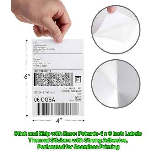 Fanfold [4 x 6 inch] x [3000 Labels] Thermal Stack Direct White Strong Adhesive Perforated Postage Shipping Printer Compatible with Zebra SNBC Epson Rollo (3000 Labels, Fanfold)