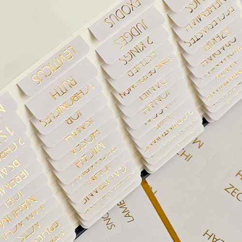 ZIEYOMI- Laminated Bible Tabs for Women and Men, Bible Study Journaling Supplies, Large Print Bible Book Index Tabs for Study Bible, Gold Foil Embossed Lettering Bible Stickers Dividers Tabs - Boho