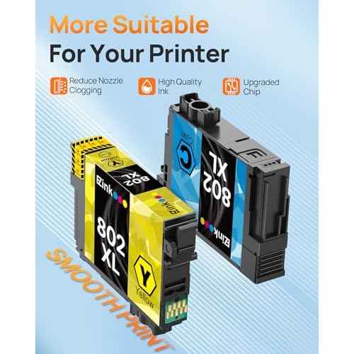 E-Z Ink (Remanufactured Ink Cartridge Replacement for Epson 802XL 802 T802XL T802 to use with Workforce Pro WF-4740 WF-4730 WF-4720 WF-4734 EC-4020 EC-4030 (1 Cyan, 1 Magenta, 1 Yellow)