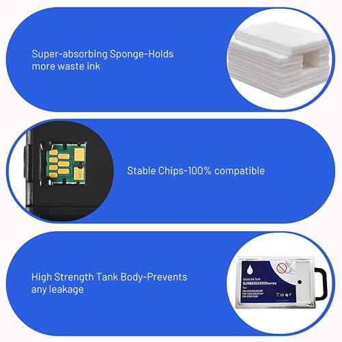 SJMB6500 Maintenance Cartridges Compatible with Epn ColorWorks CW-C6000A CW-C6000P CW-6030A CW-6030P CW-C6500A CW-C6500P Printer SJMB6000 Waste Ink Tank x 2 Pieces