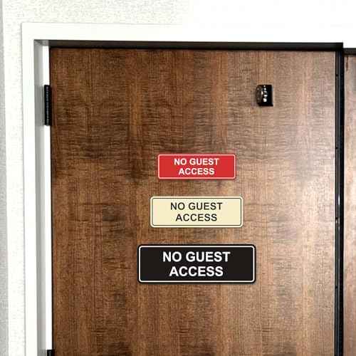 Signs ByLITA Standard No Guest Access Sign (Black) - Large 5 Pack