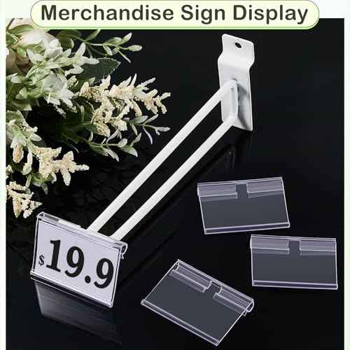 Tatuo 400 Pcs Reusable Plastic Wire Shelf Label Holders, Clear Price Card Sign for Pantry Retail Supermarket Merchandise Shopping Mall Shop Ticket Display Holder Clip on Design, 2.36" L x 1.65" H