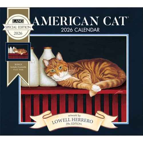 Lang Companies, American Cat Special Edition 2026 Wall Calendar, 12.5'' X 14'', 12-Month Calendar with Stapled Binding