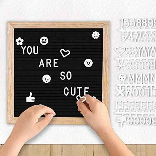 Felt Letter Message Board 340 Letters,Letter Board Sign with Stand, 10X10 Inch for Baby & Pregnancy Announcement Sign,for Party Home Decor