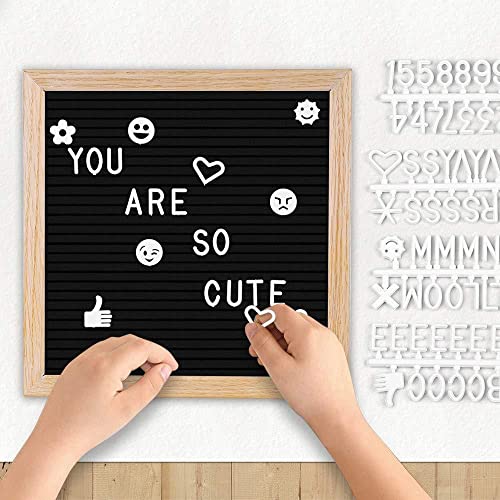 Black Felt Changeable Letter Board 10x10 Inch with 340 Letters & Stand
