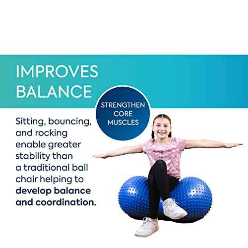 BouncyBand Peanut Shaped Stability Ball ? 36¡± x 20¡±, Holds up to 350lbs ? Improve Balance and Focus with The Sensory Play Tool