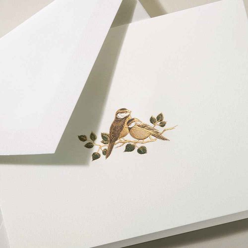 Crane & Co. Hand Engraved Love Bird Note (RF1400)