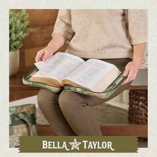 Bella Taylor Quilted Bible Cover for Women - Large Study Bible Case - Heirloom Rose Patchwork
