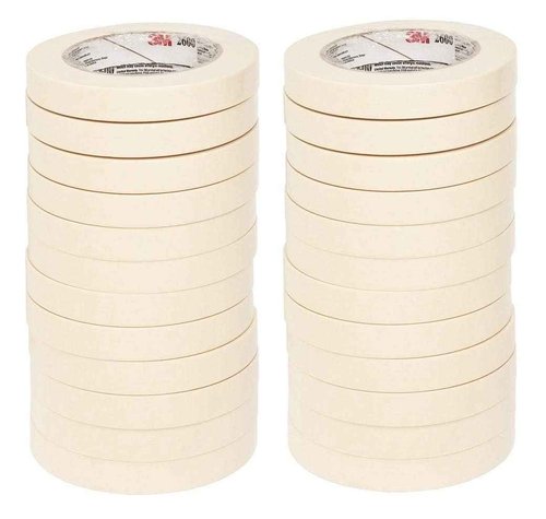 3M Highland Economy Masking Tape, 3/4 inch x 60 Yards – General Purpose Crepe Paper Tape for Bundling, Sealing, and Light-Duty Applications, Pack of 24