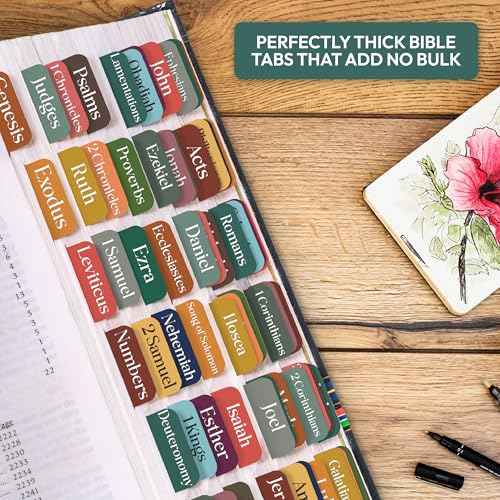 Bible Tabs for Women, Men, Kids, Boys, 90 Large Print Bible Index Tabs for Study Bible, Laminated Easy-to-Read Label, Christian Gift for Church, Boho