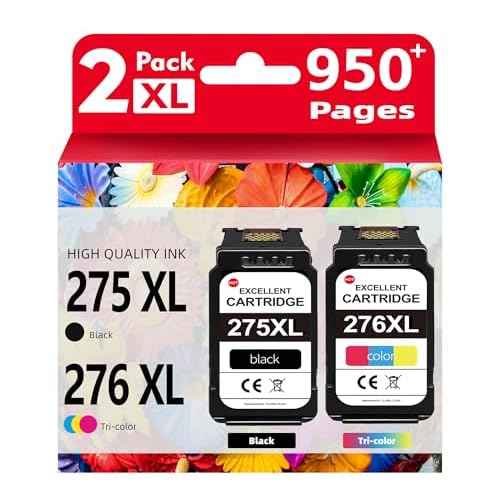 276XL Color 275XL Black Ink Cartridge Combo Pack (2-Pack) - Replacement for Canon tr4700 Printer Ink Cartridges Compatible for Canon tr4700 tr4720 tr4722 ts3700 ts3722 ts3522 ts3500 ts3720 Ink