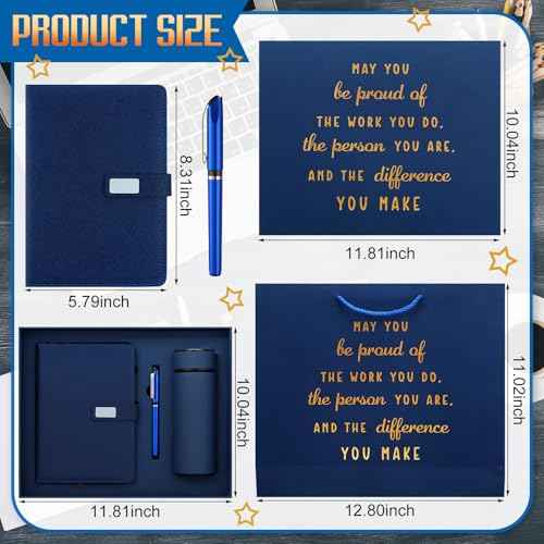 Honoson Employees Appreciation Gift Set for Men, New Employee Welcome to The Team Sets Notebook Pen and Tumbler May You Be Proud, Farewell Gifts for Coworkers(Blue)