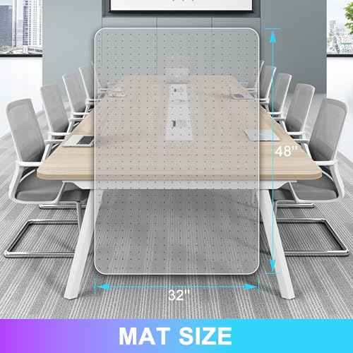 Vicwe Office Chair Mat for Carpet, 32''x 48'' Computer Desk Chair Mat for Carpeted Floors, Easy Rolling Hard Mat for Office Chair on Carpets, Anti-Slip Carpet Protector Mat Clear,Ship Flat