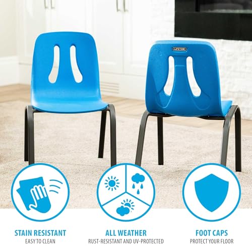 Lifetime Kids’ Stacking Chairs 4-Pack – Lightweight, Weather-Resistant