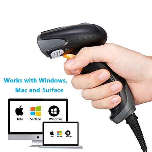 2D Barcode Scanner USB Wired 1D 2D Datamatrix PDF417 QR Code Handheld Reader for Screen and Printed Bar Code Scan, Works with Windows Mac and Linux PC POS