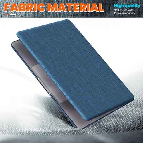 Batianda Fabric Case for New MacBook Air 13 inch 2025 M4 2024 M3 2022 M2 Chip Model A3240 A3113 A2681 High-End Business Design Durable Full Protection with Foldable Triangle Kickstand, Navy Blue