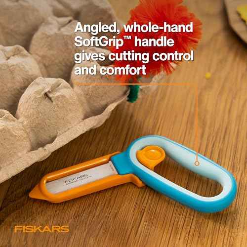 Fiskars Kids Cardboard Creator ? Safer Cardboard Cutting Tool with Ergonomic SoftGrip Handle, For Craft and School Supplies, 5 inches