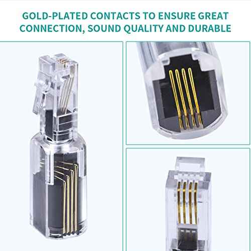 (Value Pack of 20 360¡Æ Phone Cord Detangler Landline Telephone Extended Rotating Black