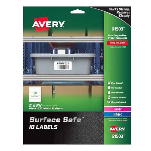 Avery Durable Labels Label, 2" x 3-1/2" (61503)
