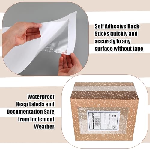 400 Pcs Clear Shipping Label Envelopes, 9.5x12 Inch Self-Adhesive Packing Sleeves for Packaging