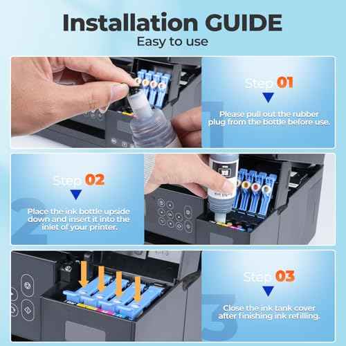 522 Ink Refill Bottles ET-4800 ET-2800 ET-2803 ET-2400 Replacement for 522 Ink Refill Bottles 6 Pack Fit for 522 Ink for ET 2800 ET-2720 ET-2840 ET4800 ET2400 ET-4700 ET-4810 ET2800 2803 2800 Printer