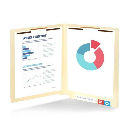 Blue Summit Supplies 100 Manila Fastener File Folders with End Tabs, Reinforced Straight Cut End Tab Folders with 2 Fasteners, Standard Medical File Folders, Letter Size, Manila, 100 Pack