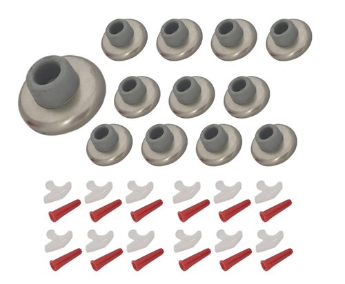 QCAA Brushed Stainless Steel Wall Mount Concave Door Stop, 2-1/2" Diameter, US32D, 12 Pack