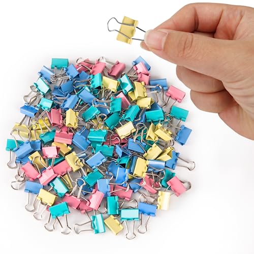 OWLKELA 0.6 Inch 120 Pack Multicolor Binder Clips