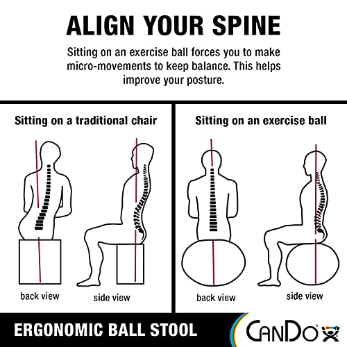 CanDo Ball Chair Inflatable Ergonomic Active Seating with Air Pump – 50 cm Adult Size
