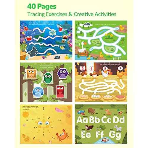 Coogam Magic Writing Practice for Preschool with Color Pattern, Learn to Write Workbook for Kids Age 3-12 Toys, Reusable Alphabet Numbers Tracing Book Learning Activities