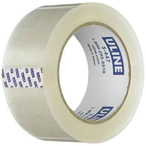 U-Line Thick Packing Tape, 3.5 mil Thick, 2" x 55 Yd, Crystal Clear, 6 Rolls (S-447)