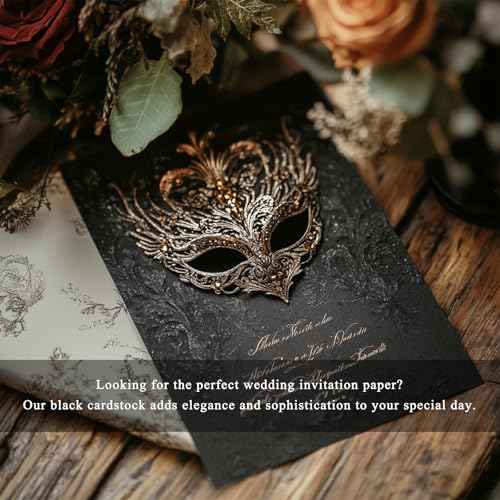 30 Sheets Black Cardstock, Card Stock 8.5 x 11, 92lb/250gsm Black Paper, Heavy Cardstock Paper for Invitations, Scrapbooking, Art, Crafts, DIY Projects and Drawing (30)