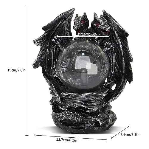 Plasma Ball Lamp Touch Sensitive,Party Magical Electrostatic Red Color Crystal Ball for Halloween (Evil Dragon)