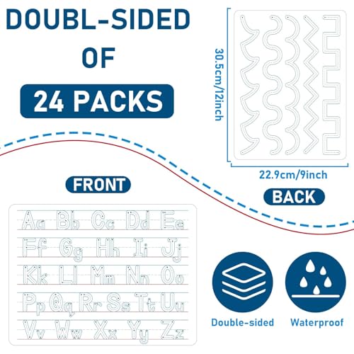 24-Pack Double-Sided Handwriting Practice Cardboards for Kids & Students