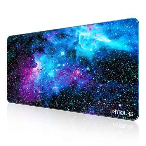 Mydours 48" x 24" Gaming Mouse Pad - Huge Mouse Pad XXXL, Non-Slip Rubber & Smooth Fabric Full Desk Pad, Computer Pad Protector, Extended Desk Mat for Office, Home Writing & Working (Universe)