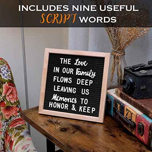 Wooden Felt Letter Board Precut, Wifi Sign, Changeable Baby Announcement Board w/Pre-Cut Letters Numbers Symbols 10x10 Inch