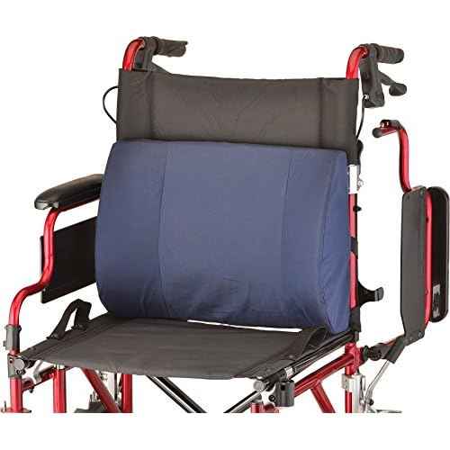 nova Medical Products Extra-Wide Lumbar Back Cushion, 17.5" Wide Back Cushion for Office Chair, Car Seat or Chair, Color Blue